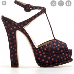 Zara High Herls with flower patterns